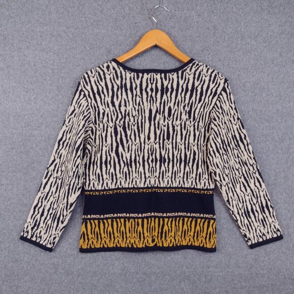 VTG Ruby Cho Cardigan Sweater Animal Print Embroidered Long Sleeve Wool Blend S - Picture 2 of 6